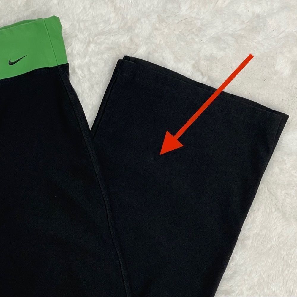 Nike Black/Green Wide Waistband Boot Cut Yoga Pants EUC Small - Picture 11 of 11